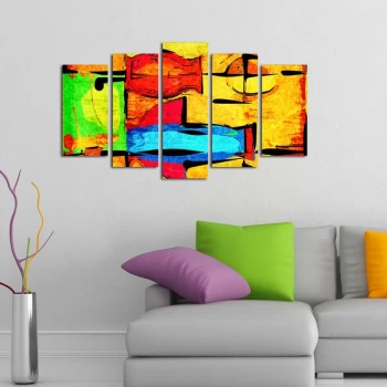 Image of 5ABSMDF-1 Multicolor Decorative MDF Painting (5 Pieces)