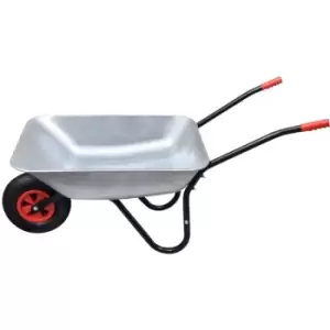 image of Gardening Tool Wheelbarrow Single Wheel 80 l Vidaxl Silver