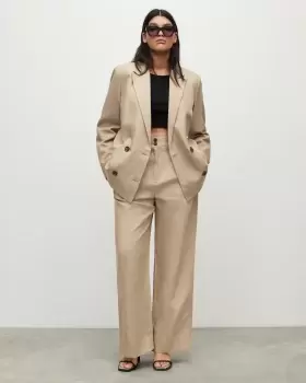 Image of AllSaints Petra Linen Blend Blazer