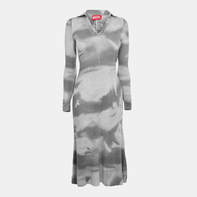 Image of Diesel Womens Bridge Structured Polo Dress Frost Gray female 6
