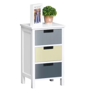 Image of HOMCOM 3 Drawer Storage Tower, Dresser Chest with Wood Top, Organizer Unit for Closets Bedroom Nursery Room Hallway