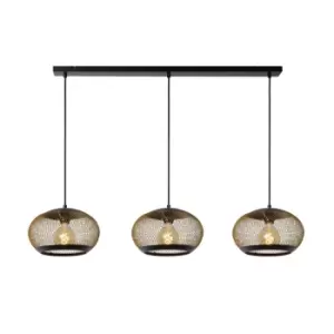 Image of Lucas Modern Bar Pendant Light - 3xE27 - Matt Gold, Brass