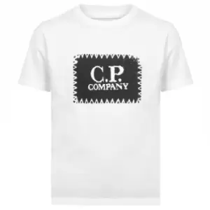 Image of CP COMPANY Boys Stitch Logo T Shirt - White