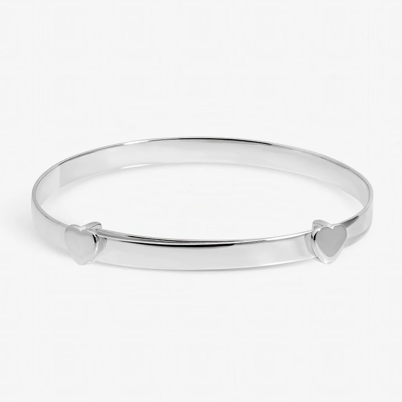 Image of Inicio Sterling Silver Christening Bangle - Gift Pouch Bangles One Size Silver 40625811000