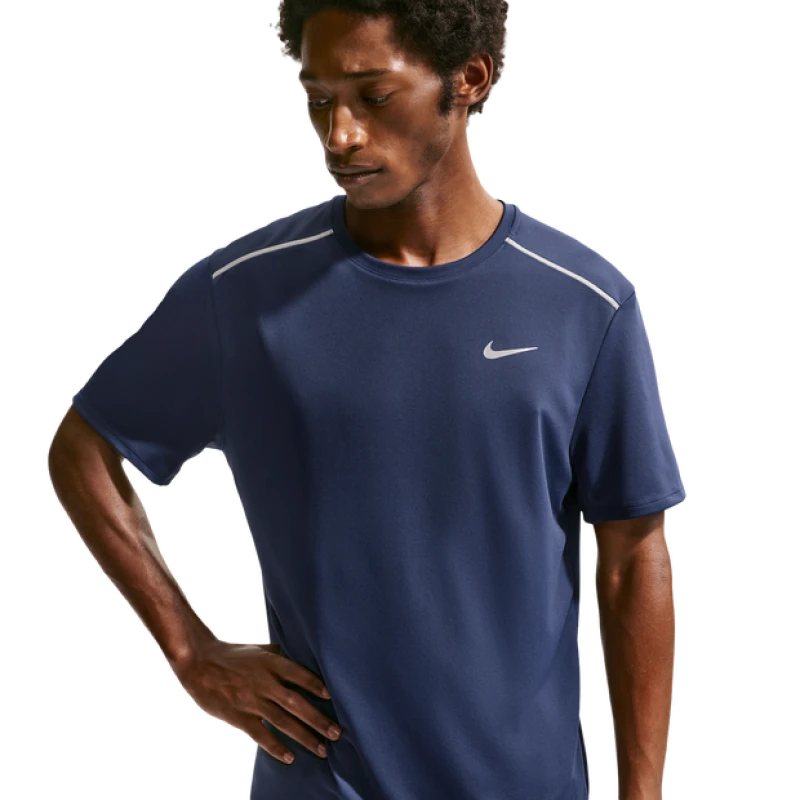 Image of Nike Miler|Miler Men T-Shirts - Blue - Size L - Poly Jersey