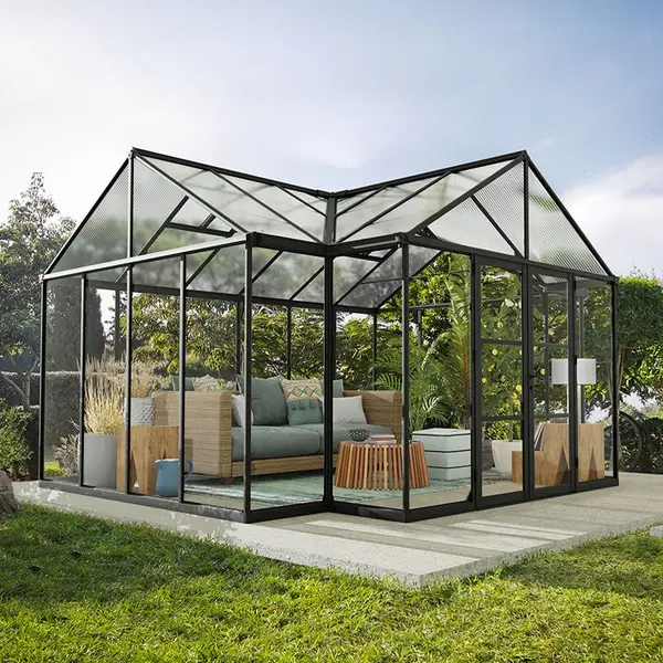 image of 14'9 x 12'5 Palram Canopia Triomphe Orangery Enclosed Garden Gazebo (4.54m x 3.8m)