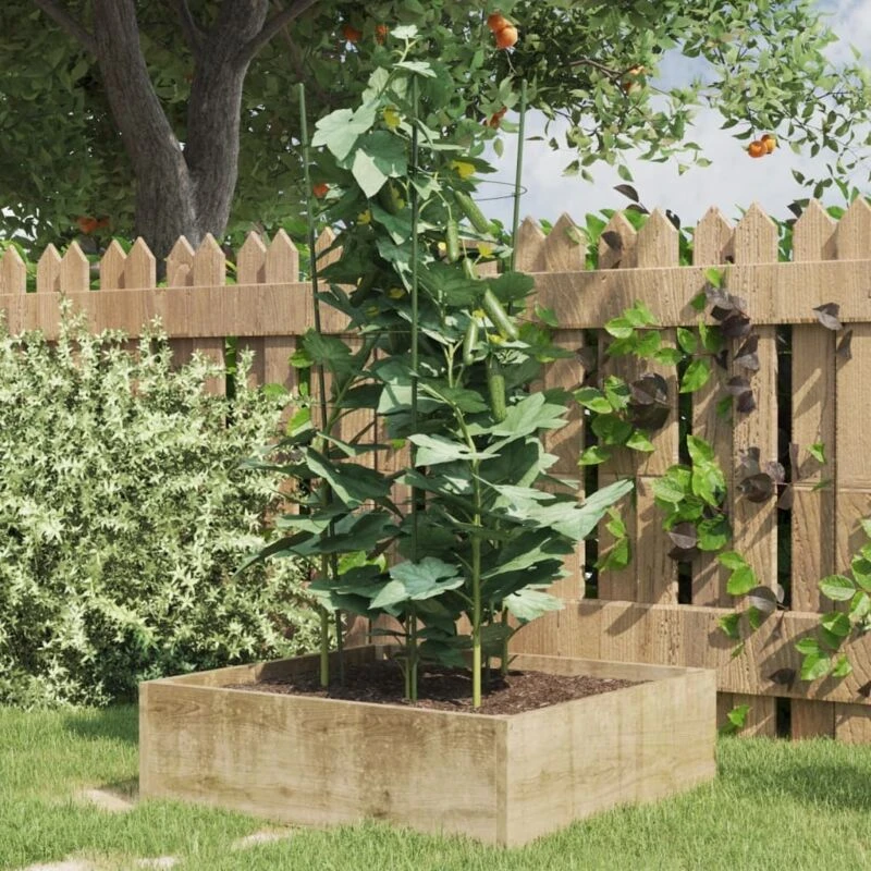Image of VIDAXL Vidaxl - Garden Plant Supports with 3 Rings 5 pcs Green 75cm Steel 319374