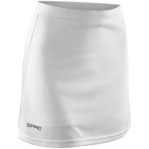 image of Spiro Ladies/Womens Windproof Quick Dry Sports Skort (L) (White)