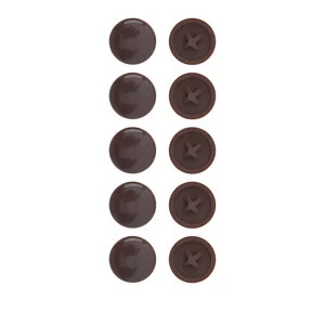 Image of B&Q Brown Screw cap (Dia)4mm Pack of 20