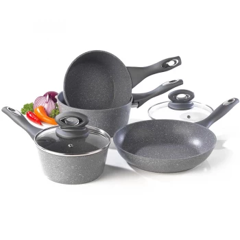 image of Salter Marble Collection Aluminium Non-Stick Pan Set - 4 Piece