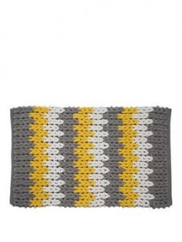 Image of Croydex Yellow, White And Grey Patterned Bath Mat
