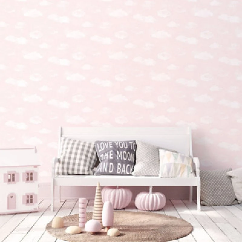 Image of Galerie Tiny Tots 2 Pink Cloud Smooth Wallpaper