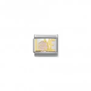 Image of Nomination Composable Classic Plates Gold Love Inscription Versailles Link 030284/15