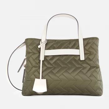 image of Radley Womens Finsbury Park Quilt Medium Ziptop Multiway Bag - Khaki