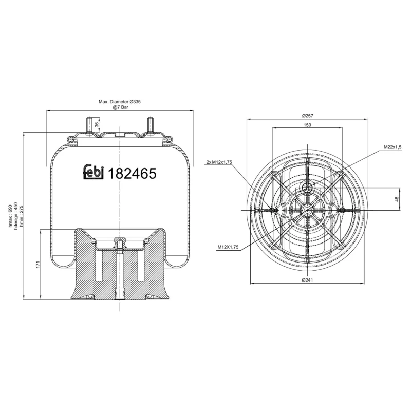 Image of Boot, air suspension FEBI BILSTEIN 182465