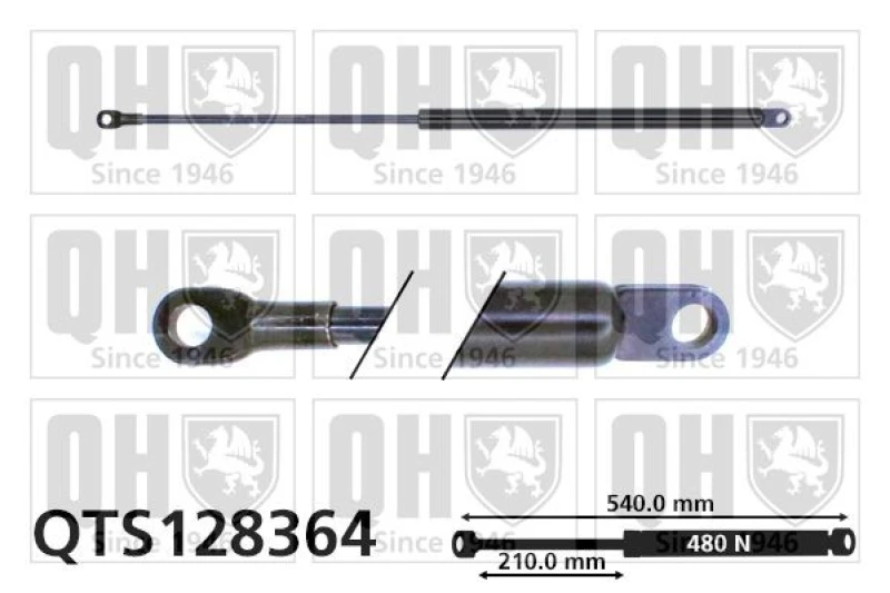 Image of QUINTON HAZELL Tailgate strut QUINTON HAZELL QTS128364