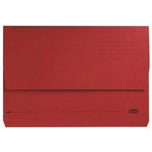Image of Elba Strongline Foolscap Bright Manilla Document Wallet Half Flap Heavyweight 320gsm 32mm Bordeaux Pack of 25