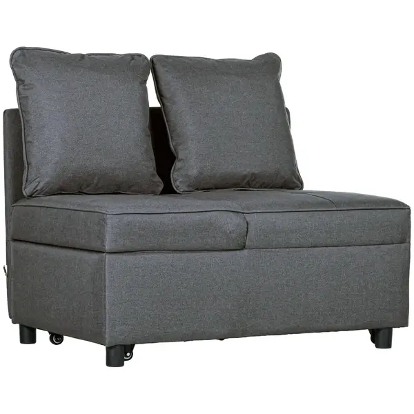 Image of Folding Sofa Bed Sleeper Chair Bed with Adjustable Backrest Pillows