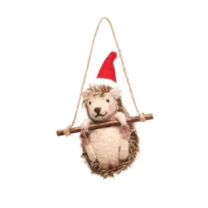 image of Hedgehog on Swing Felt Decoration