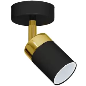 image of Milagro Wall Lamp Joker Black/Gold 1 x GU10