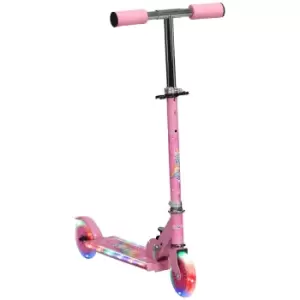 image of Kids Scooter with Lights Music Adjustable Height in Pink