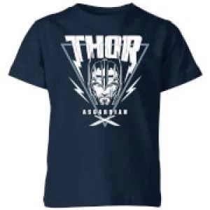 Image of Marvel Thor Ragnarok Asgardian Triangle Kids T-Shirt - Navy - 11-12 Years