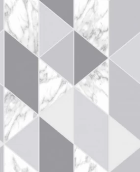 Sublime Marble Steel Geometric Wallpaper