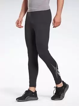Image of Reebok Thermowarm Touch Base Layer Bottoms - Black, Size L, Men