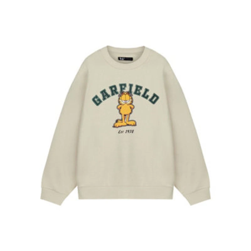 Image of Garfield Garfield Sweatshirt in Beige Size: Small Beige S Unisex 5063203904259