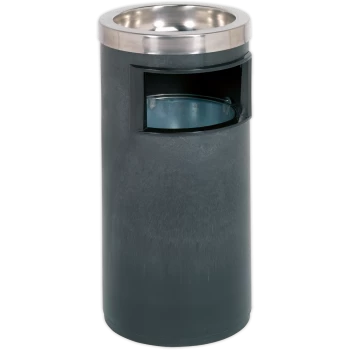 image of Sealey Metal Litter Bin and Integrated Ashtray