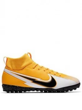 image of Nike Junior Mercurial Superfly 6 Academy Astro Turf Football Boots, Orange/White, Size 1