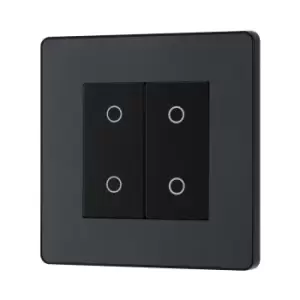 Image of BG Evolve Matt Grey 200W Double Touch Dimmer Switch 2-Way Master - PCDMGTDM2B