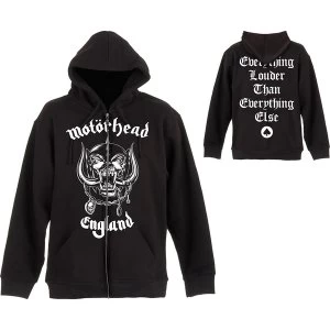 Image of Motorhead - England Unisex Large Zipped Hoodie - Black