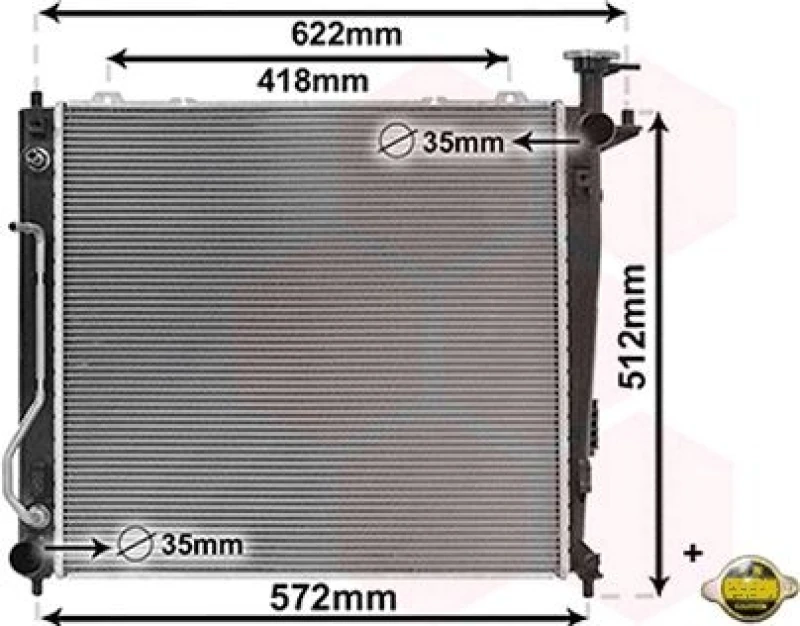 Image of VAN WEZEL Engine radiator VAN WEZEL 83012703