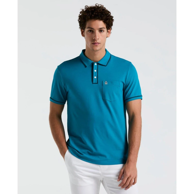 Image of Original Penguin Earl Pique Polo Shirt Blue male XS