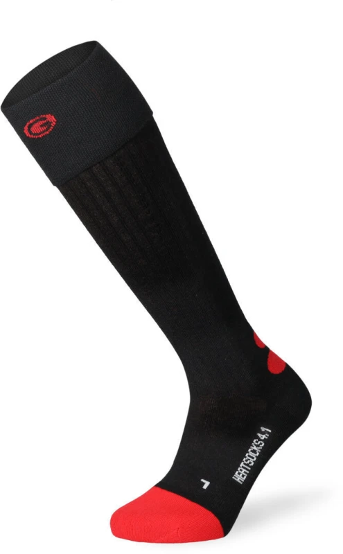 Image of Lenz Heat Sock 4.1 Toe Cap Heated Socks, black-red, Size 35 - 38 for Men
