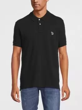 Image of Ps Paul Smith Zebra Short Sleeve Polo Shirt - Black