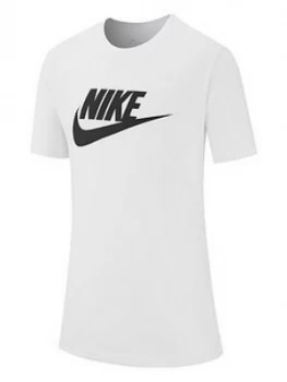 Image of Nike Boys NSW Futura Icon Short Sleeve T-Shirt - White Size M 10-12 Years