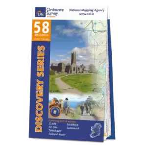 Image of Map of County Clare, Limerick and Tipperary: OSI Discovery 58