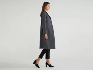 Image of Benetton, Long Coat, taglia 46, Gray, Women