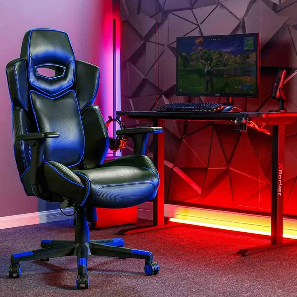 Image of X Rocker Drogon Ergonomic Office Gaming Chair - Blue