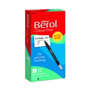 image of Berol Colour Fine Markers Black (Pack of 12) 2141503