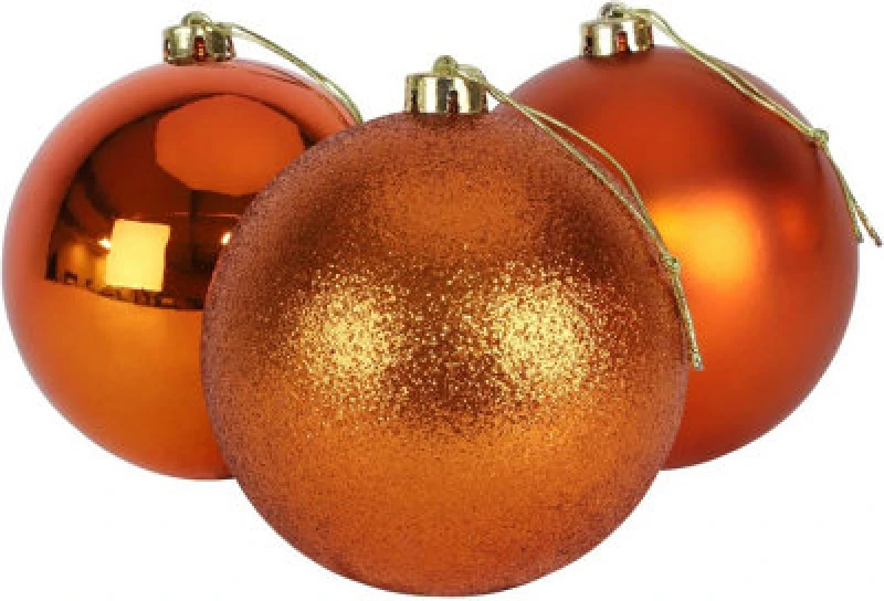 Image of Shatchi 10cm/3Pcs Christmas Baubles Shatterproof Rose Gold,Tree Decorations Rose Gold