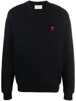 Image of AMI PARIS Ami De Coeur Logo Sweatshirt Black