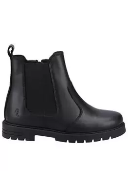 Image of Hush Puppies HUSH PUPPIES Laura JNR SCHOOL BOOT, Black, Size 1 Older