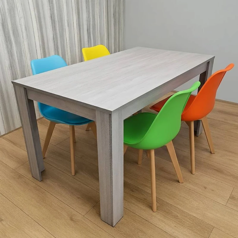 Image of KOSY KOALA Grey Dining Table Set with 4 Mix Chairs Kitchen Dining Furniture Set Multicolor Unisex