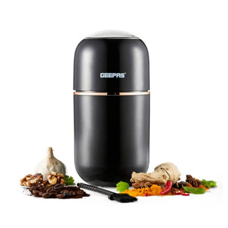 Image of Geepas 80g Coffee Grinder Stainless Steel Blades Dried Spice Nuts Herbs Mill 200W White Black