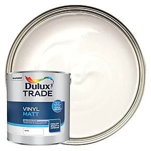 Image of Dulux Trade Vinyl Matt Emulsion Paint - White 2.5L
