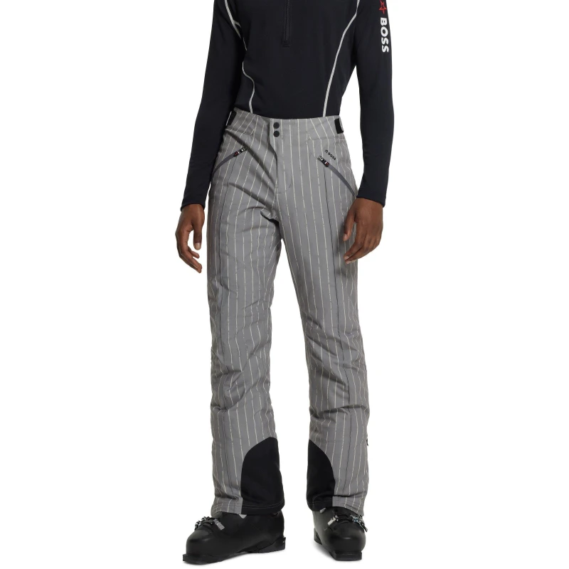 Image of Boss Mens Water-Resistant Streamlined Fit Ski Trousers Grey male XS