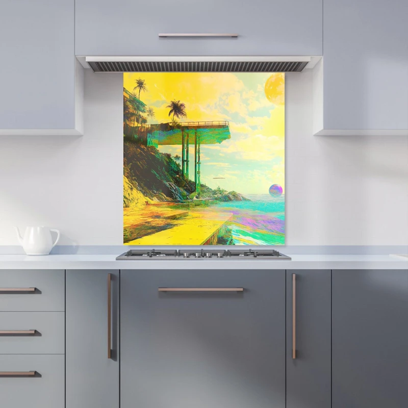 Image of Designer Kitchen Splashbacks Elena Sable: 00011 Kitchen Splashback Size: 600mm x 750mm Multicolor Unisex 600mm x 750mm